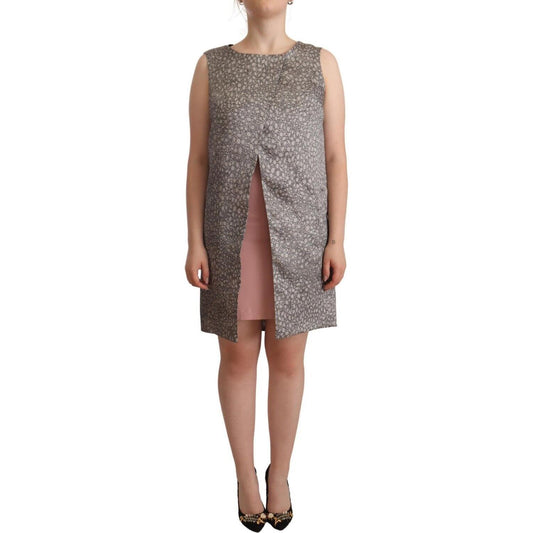 Comeforbreakfast Elegant Silk Shift Dress in Sophisticated Gray WOMAN DRESSES Comeforbreakfast Dim Gray