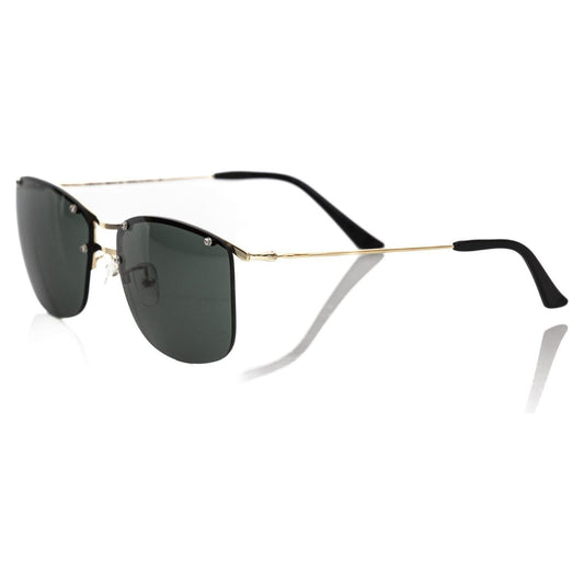 Frankie Morello Black Metallic Fiber Men Sunglass Frankie Morello Dark Slate Gray
