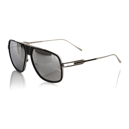 Frankie Morello Black Metallic Men Sunglasses Frankie Morello Light Slate Gray