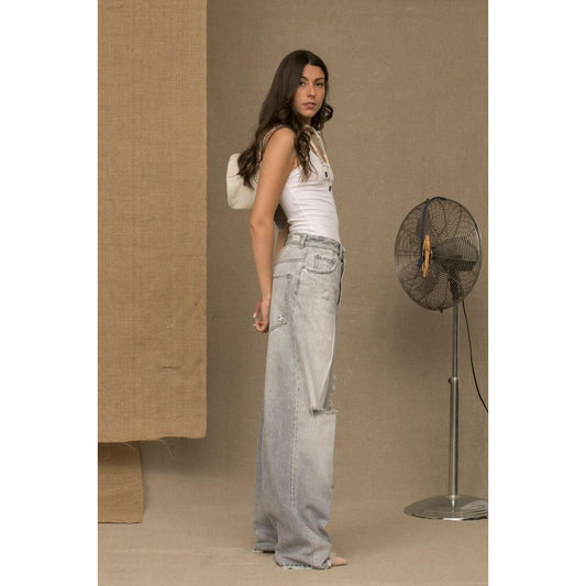 Don The Fuller Elegance in Denim: Chic Grey Cotton Jeans Don The Fuller Dim Gray