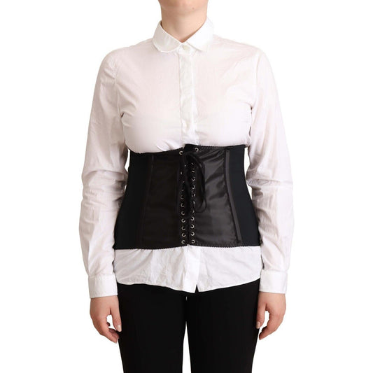 Dolce & Gabbana Black Corset Belt Stretch Waist Strap Top TSH5272 - 42