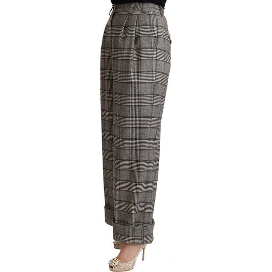 Dolce & Gabbana Elegant High Waist Straight Trousers In Grey Jeans & Pants Dolce & Gabbana Dark Slate Gray