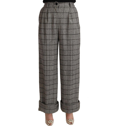 Dolce & Gabbana Elegant High Waist Straight Trousers In Grey Jeans & Pants Dolce & Gabbana Dark Slate Gray