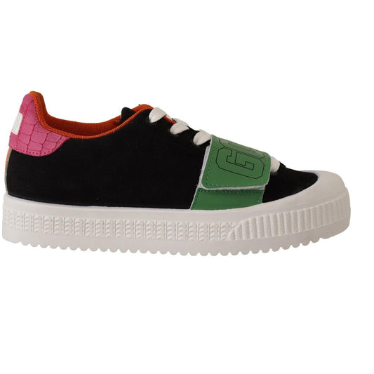 GCDS Stylish Multicolor Low Top Lace-Up Sneakers GCDS Black
