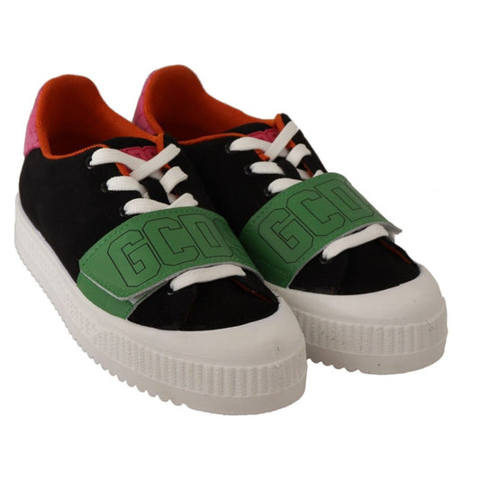 GCDS Stylish Multicolor Low Top Lace-Up Sneakers GCDS Gray