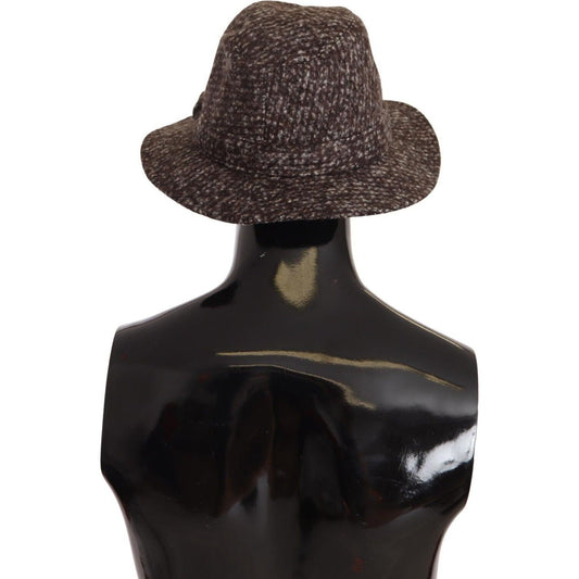 Dolce & Gabbana Elegant Gray Tweed Wide Brim Hat Dolce & Gabbana Dark Slate Gray