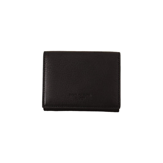 Dolce & Gabbana Elegant Black Leather Trifold Multi Kit Dolce & Gabbana Black