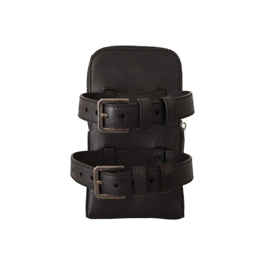 Dolce & Gabbana Elegant Black Leather Double-Strap Multi Kit Dolce & Gabbana Dark Slate Gray