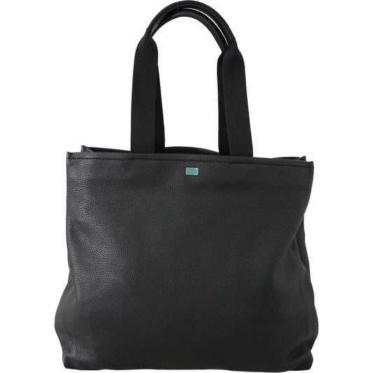 Dolce & Gabbana Elegant Black Leather Tote for Men MAN TOTE Dolce & Gabbana Dark Slate Gray