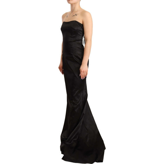 Dolce & Gabbana Black Silk Stretch Sheath Mermaid Gown Dress DR28309 - 40