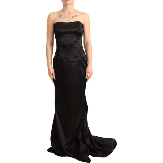 Dolce & Gabbana Black Silk Stretch Sheath Mermaid Gown Dress DR28309 - 40