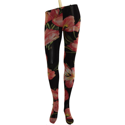 Dolce & Gabbana Elegant Floral Micro Mesh Tights Dolce & Gabbana Black