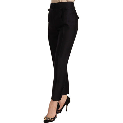 Dsquared² Black Button Embellished Cropped High Waist Pants1728,67345645728,Black,Clothing,Cropped Pants - Pants - Clothing,Dsquared²,IT40|S,Jeans & Pants - Women - Clothing,New with tags,Pants - Clothing,Women,Women - Clothing