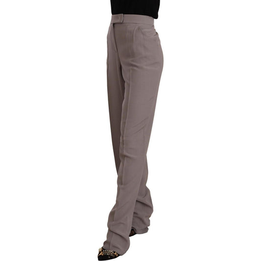 Armani Elegant High Waist Silk Blend Trousers Armani Dim Gray