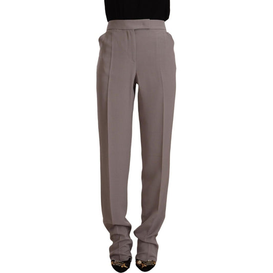 Armani Elegant High Waist Silk Blend Trousers Armani Dim Gray