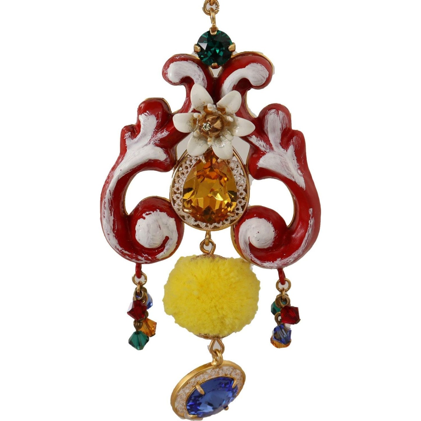 Dolce & Gabbana Multicolor Crystal Statement Necklace Necklace Dolce & Gabbana Dark Khaki