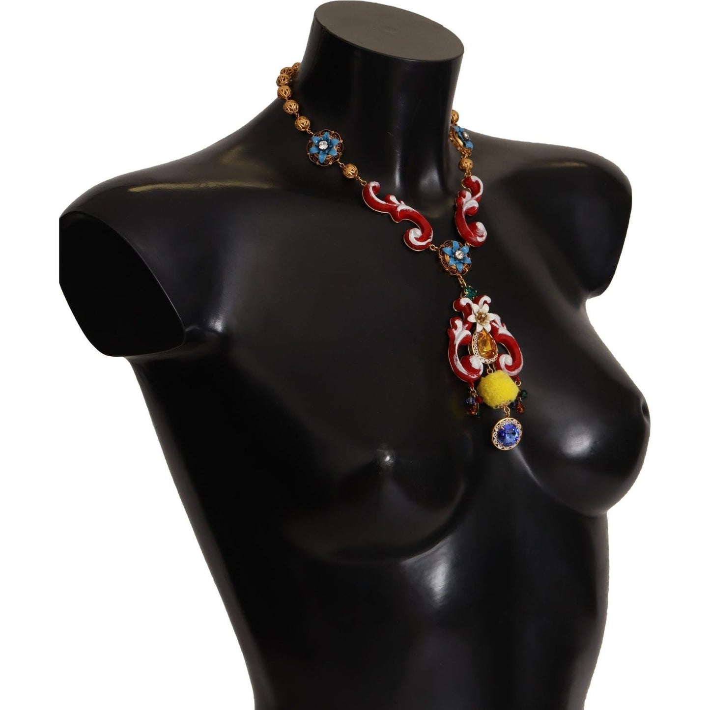 Dolce & Gabbana Multicolor Crystal Statement Necklace Necklace Dolce & Gabbana Black