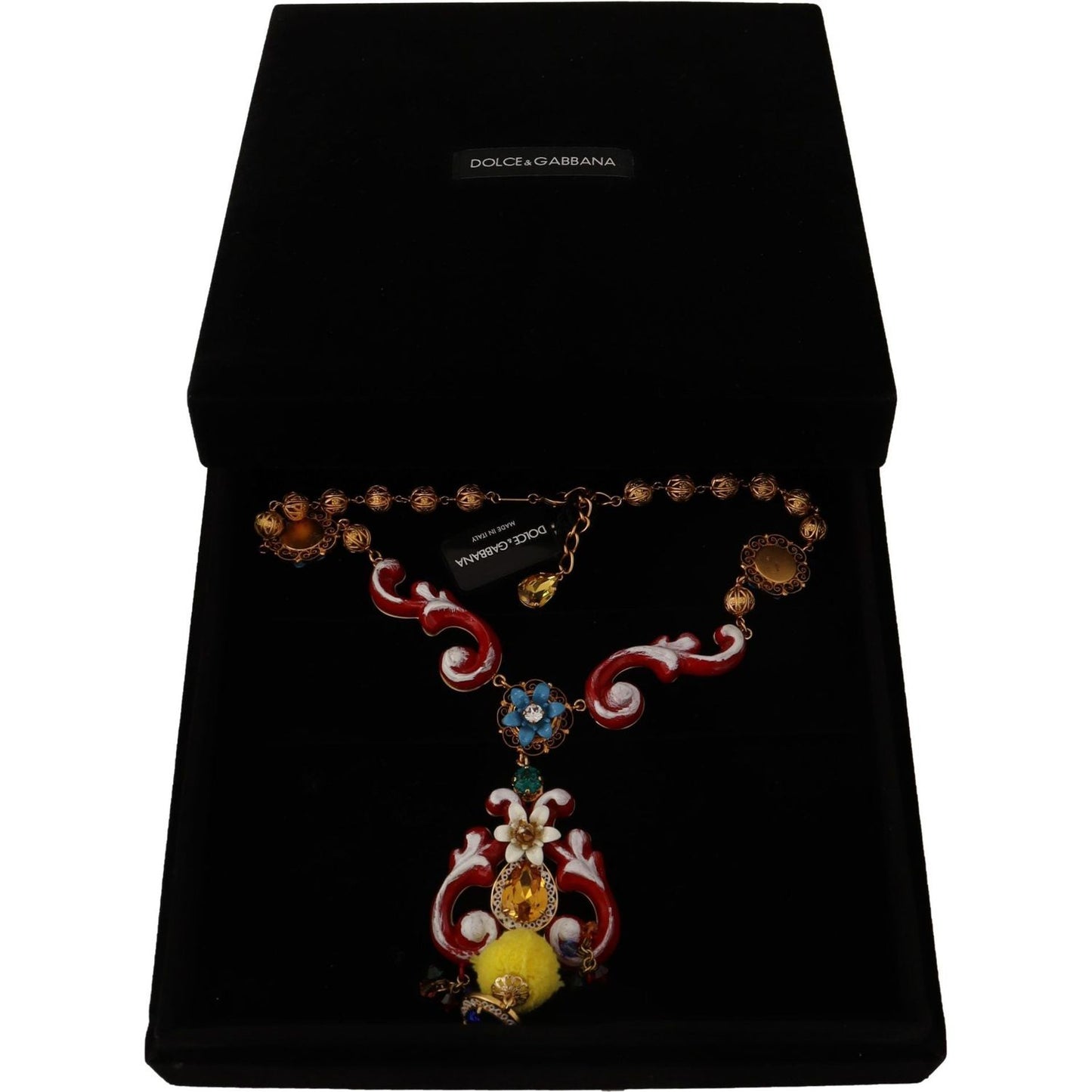 Dolce & Gabbana Multicolor Crystal Statement Necklace Necklace Dolce & Gabbana Black