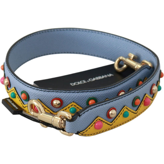 Dolce & Gabbana Multicolor Leather Shoulder Strap Accessory Dolce & Gabbana Slate Gray