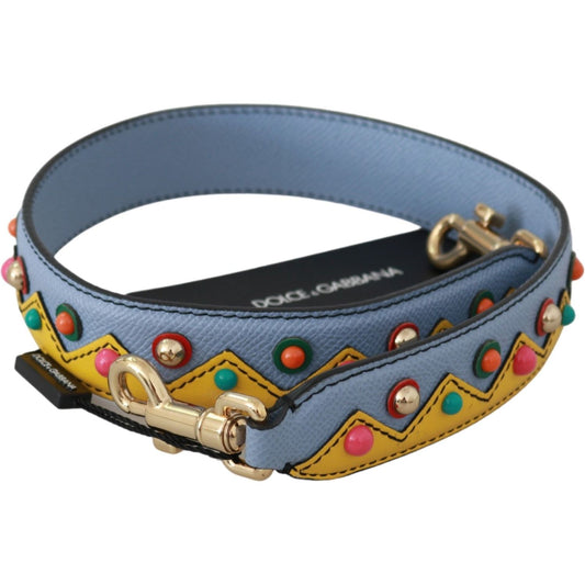Dolce & Gabbana Multicolor Leather Shoulder Strap Accessory Dolce & Gabbana Slate Gray