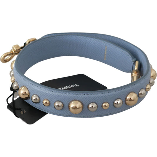 Dolce & Gabbana Elegant Blue Leather Shoulder Strap Dolce & Gabbana Slate Gray