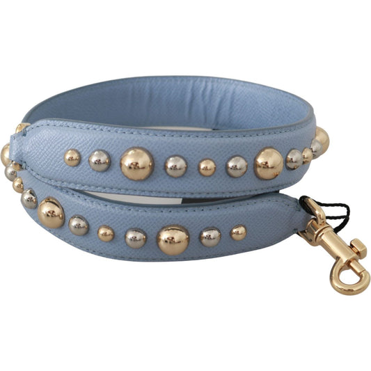 Dolce & Gabbana Elegant Blue Leather Shoulder Strap Dolce & Gabbana Slate Gray