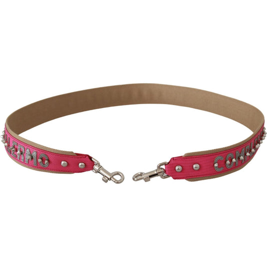 Dolce & Gabbana Pink Leather Shoulder Strap with Silver Details Dolce & Gabbana Sienna