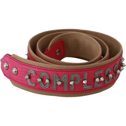 Dolce & Gabbana Pink Leather Shoulder Strap with Silver Details Dolce & Gabbana Sienna