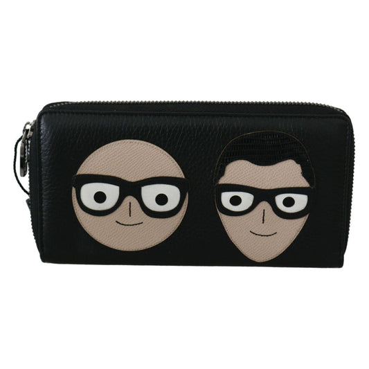 Dolce & Gabbana Elegant Black Leather Continental Wallet Dolce & Gabbana Black