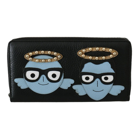 Dolce & Gabbana Elegant Black Leather Zip Wallet Dolce & Gabbana Black
