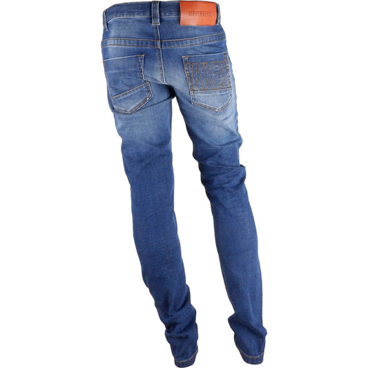 Bikkembergs Sleek Dark Blue Regular Fit Jeans Bikkembergs Dark Slate Blue