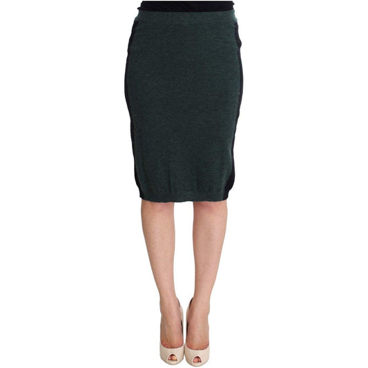 MILA SCHÖN Emerald Elegance Wool-Blend Pencil Skirt MILA SCHÖN Tan