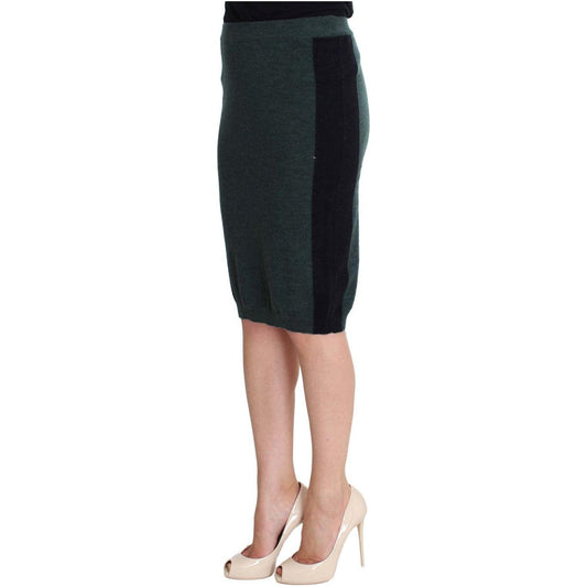 MILA SCHÖN Emerald Elegance Wool-Blend Pencil Skirt MILA SCHÖN Dark Slate Gray