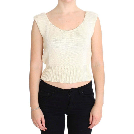 PINK MEMORIES Beige Sleeveless Knit Vest Sweater PINK MEMORIES Black