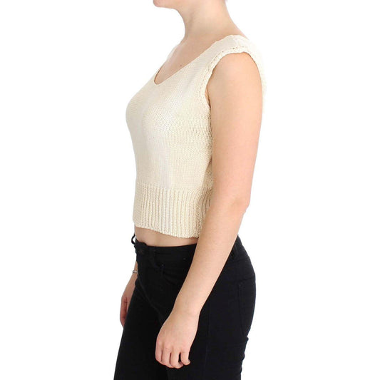 PINK MEMORIES Beige Sleeveless Knit Vest Sweater PINK MEMORIES Wheat