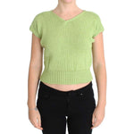 PINK MEMORIES Green Cotton Blend Knitted Sweater SIG30267-1