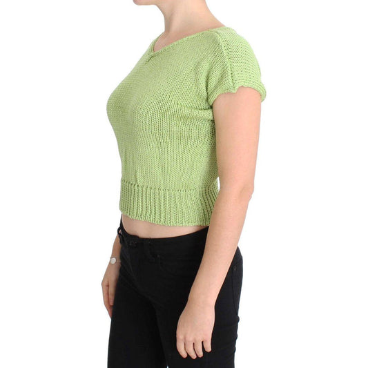 PINK MEMORIES Elegant Green Knitted Sleeveless Vest Sweater PINK MEMORIES Tan