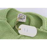 PINK MEMORIES Green Cotton Blend Knitted Sweater SIG30267-1