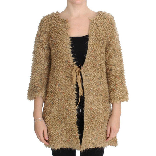 PINK MEMORIES Elegant Beige Sweatercoat Cape PINK MEMORIES Rosy Brown