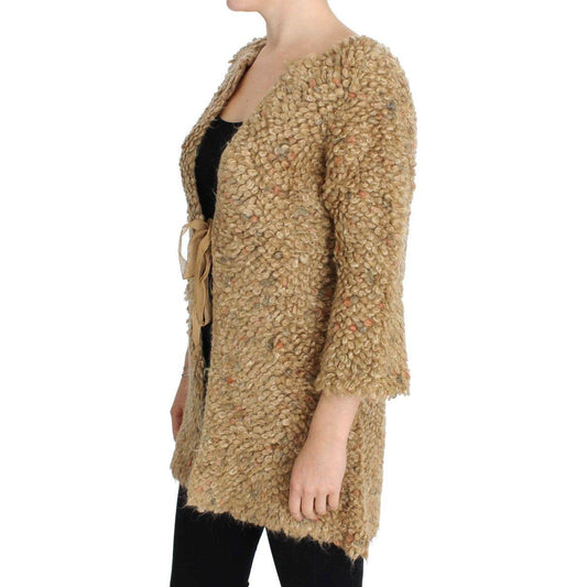PINK MEMORIES Elegant Beige Sweatercoat Cape PINK MEMORIES Rosy Brown