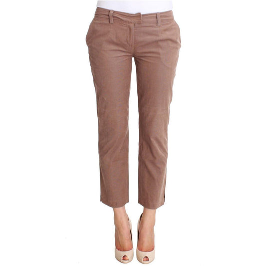 Costume National Chic Brown Cropped Corduroy Pants Costume National Dim Gray