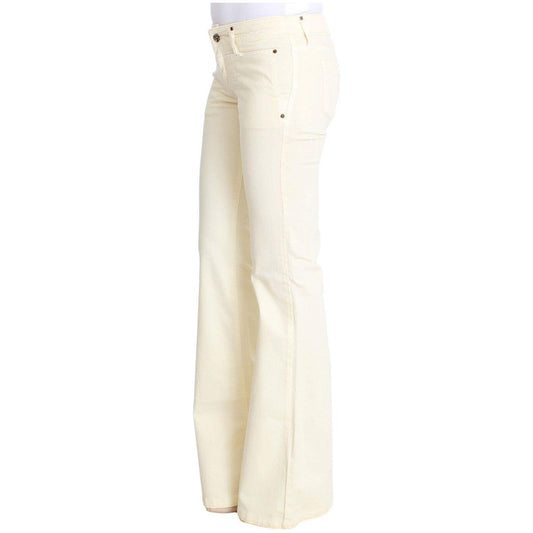 Costume National Chic Off-White Flared Designer Jeans Costume National Antique White