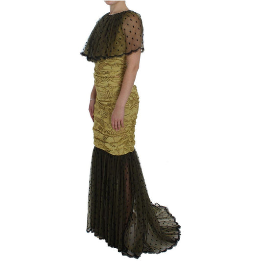 Dolce & Gabbana Yellow Floral Lace Sheath Dress Dolce & Gabbana Dark Slate Gray
