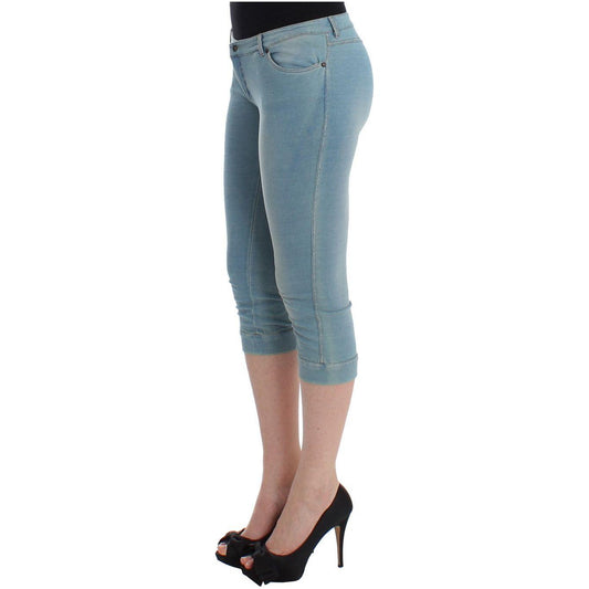 Ermanno Scervino Elegant Light Blue Capri Jeans Jeans & Pants Ermanno Scervino Slate Gray