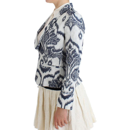 Christian Pellizzari Elegant Two-Tone Blue Short Blazer Blazer Jacket Christian Pellizzari Gray