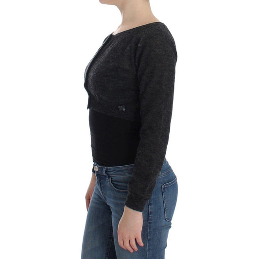Ermanno Scervino Chic Cropped Alpaca Wool Sweater Ermanno Scervino Dark Slate Gray