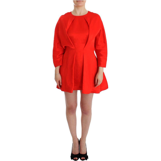 Fyodor Golan Radiant Red Linen Blend Artisan Dress Fyodor Golan Firebrick
