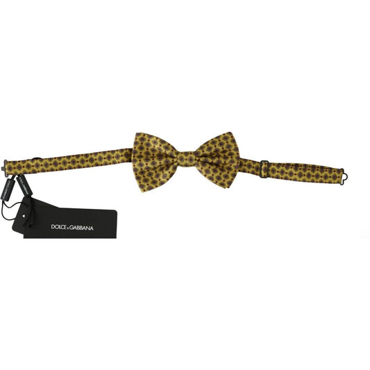 Dolce & Gabbana Elegant Yellow Silk Bow Tie Dolce & Gabbana Dark Slate Gray