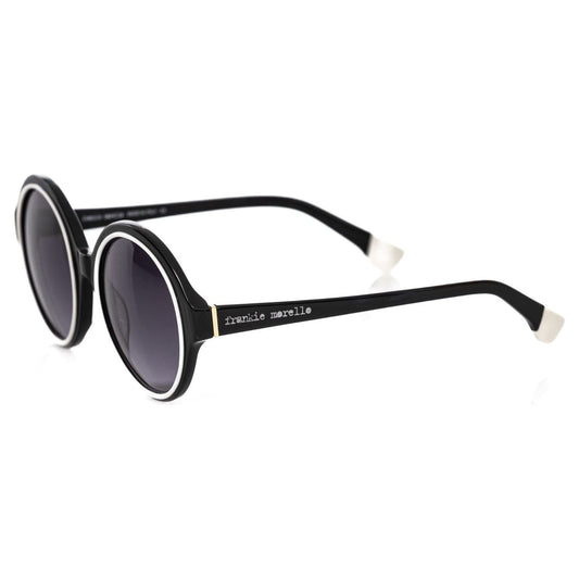 Frankie Morello Black Acetate Women Sunglass Frankie Morello Dark Slate Gray