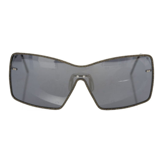 Frankie Morello Black Metallic Women Sunglass Frankie Morello Slate Gray
